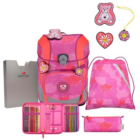 DerDieDas ErgoFlex Tiny Schulranzenset 5-teilig Roses