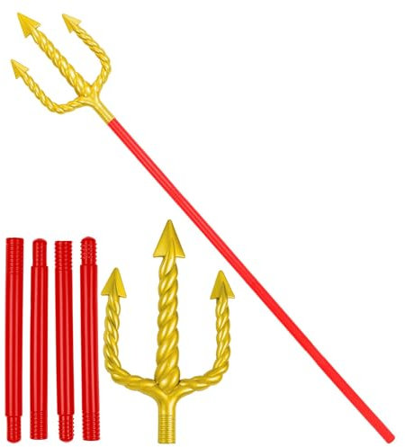W WIDMANN MILANO Party Fashion - Fourchette spirale dorée avec tige noire ou rouge, trident Poséidon, sirènes, diable
