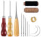 GIDWRIY Kit Ago e Filo per Cucire Pelle, Set Cucito Pelle, Filo Cerato per Cuoio con Aghi per Pelle a Mano e Punteruolo per Pelle, Kit Cucitura Cuoio per Progetti di Cuoio e Artigianato