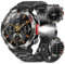 Lgnitek Smartwatch Uomo,1.43“ Smartwatch Militare con Chiamate,Orologio Fitness Tracker con Torcia/2 cinturini, Contapassi con oltre 100 sport, 24H Sonno/SpO2/Cardiofrequenzimetro, IP68 Android iOS