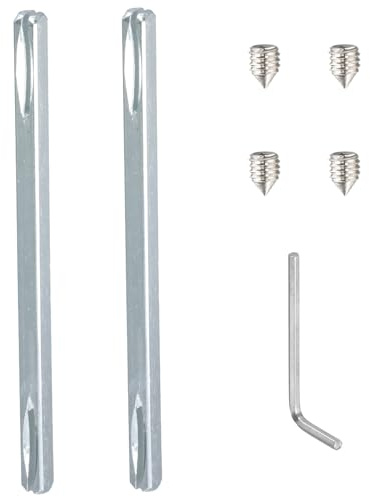 2 Pezzi Maniglia per Porta, Barra di Ricambio per Maniglia Della Porta, Perno Porta Quadrato in Ferro Zincato 8 x 150mm con Viti e Maniglie, Perno di Fissaggio per Maggior Parte Maniglie Porte