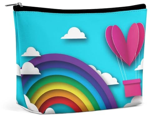 Rainbow Hot Air Balloon Toiletry Bag Travel Bag, Makeup Cosmetic Bag Travel Organizer for Accessories