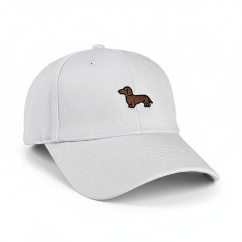 Tindo Festival Caps mit gestickten Motiven – Verstellbare Baumwollkappen in Weiß | Minimalistische Eyecatcher Baseballcaps für Damen & Herren