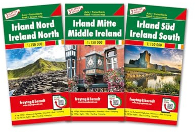 Irland, Autokarten-Set 1:150.000: 3 Blätter in Kunststoff-Hülle (freytag & berndt Auto + Freizeitkarten)