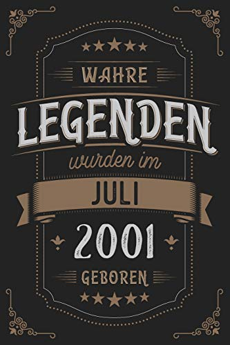 Wahre Legenden wurden im Juli 2001 geboren: Vintage Geburtstag Notizbuch - individuelles Geschenk für Notizen, Zeichnungen und Erinnerungen | liniert mit 100 Seiten