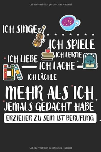 ERZIEHER NOTIZBUCH: Liniertes Notizbuch für Erzieher und die Erzieherin als Abschiedsgeschenk oder zum Geburtstag. Auch nutzbar als Terminplaner für den Kindergarten und die Kita
