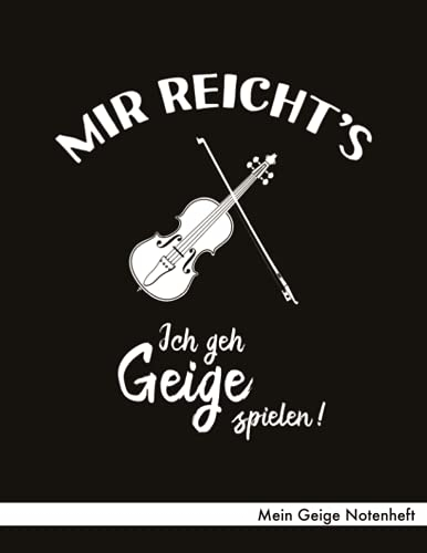 Mein Geige Notenheft: Notenheft ca. A4 mit 40 Seiten Notenpapier (Lineatur 14), Referenz Notenschrift, Inhaltsverzeichnis - Design Ich geh Geige ... für Geigenspieler-in Violinist-in Violine