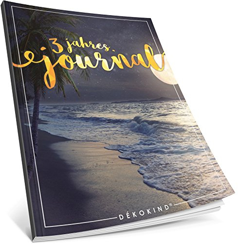 Dékokind® 3 Jahres Journal: Ca. A4-Format, 190+ Seiten, Vintage Softcover • Dicker Jahresplaner, Tagebuchkalender, Buchkalender, Tagesplaner • ArtNr. 29 Vollmond • Ideal als Geschenk