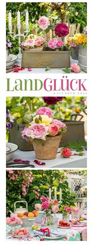 LandGlück Kalender 2025, Triplet-Wandkalender im Hochformat (24x66 cm) - Natur- und Gartenkalender - Landleben - Landliebe