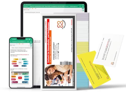 Lernkarten (744 Stück, gedruckt A7) + App + Box für den Fachwirt im Gesundheits- und Sozialwesen | aktuelle Auflage | Komplettsatz mit allen 6 Fächern