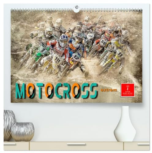 Motocross extrem (hochwertiger Premium Wandkalender 2026 DIN A2 quer), Kunstdruck in Hochglanz