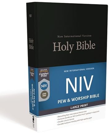 NIV, Church Bible (Pew Bible), Large Print, Hardcover, Black, Comfort Print