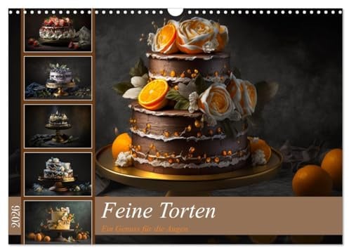 Feine Torten (Wandkalender 2026 DIN A3 quer), CALVENDO Monatskalender: Zwölf einmalige Bilder von meisterlicher Konditoreikunst (CALVENDO Lifestyle)