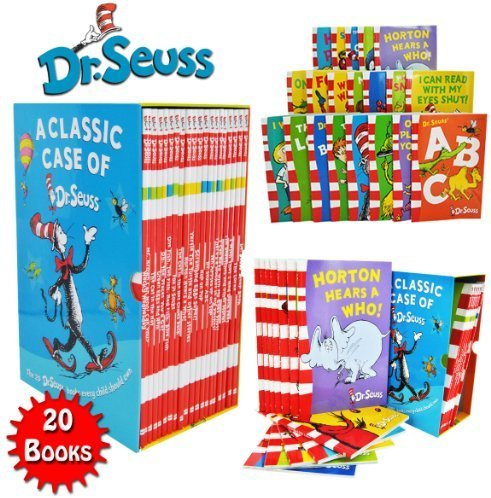 Dr Seuss Classic 20 Books Gift Set (Kids Wonderful World Read at Home Collection) Titles include - The Cat in the Hat, Green Eggs and Ham, Oh The Places you'll Go, One Fish Two Fish Red Fish Blue Fish, Hop on Pop, Dr. Seuss ABC, Ten Apples Up On Top and More.