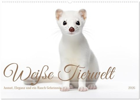 Weiße Tierwelt (Wandkalender 2026 DIN A2 quer), CALVENDO Monatskalender: Weiße Schönheiten der Natur (CALVENDO Tiere)
