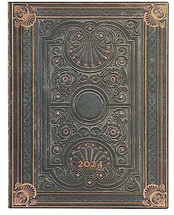 Paperblanks 12 Monate Softcover Flexis-Kalender 2024 Nocturnelle | Vertikal | Ultra (180 × 230 mm)