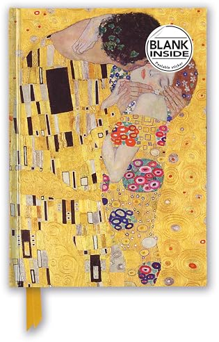 Premium Notizbuch Blank DIN A5: Gustav Klimt, Der Kuss: Unser hochwertiges Blankbook mit festem, künstlerisch geprägtem Einband (Premium Notizbuch DIN A 5 mit Magnetverschluss)