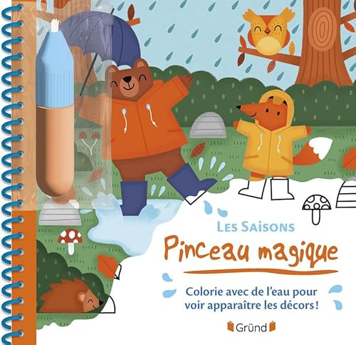 Pinceau magique Les saisons Livre coloriage magique à l'eau avec un pinceau À partir de 3 ans