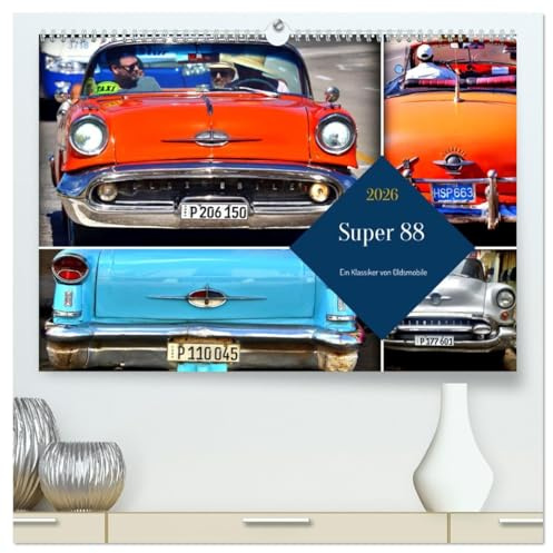 Super 88 - Ein Klassiker von Oldsmobile (hochwertiger Premium Wandkalender 2026 DIN A2 quer), Kunstdruck in Hochglanz: Der US-Oldtimer Oldsmobile 88 in Kuba (CALVENDO Mobilitaet)