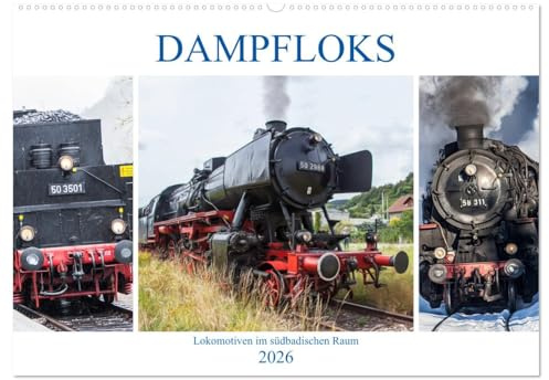 Dampfloks im südbadischen Raum (Wandkalender 2026 DIN A2 quer), CALVENDO Monatskalender: Nostalgische Loks (CALVENDO Technologie)