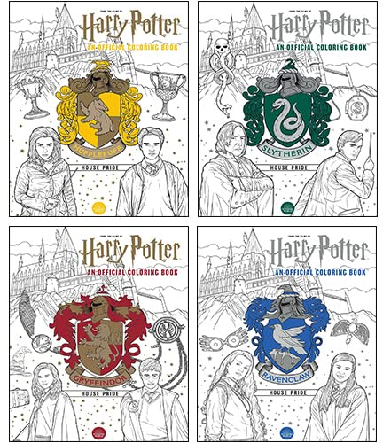 Harry Potter The Official Colouring 4 Books Collection Set (Ravenclaw House Pride, Gryffindor House Pride, Hufflepuff House Pride & Slytherin House Pride) - Insight Editions
