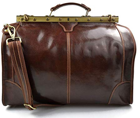 Leder Artztasche Ledertasche Damen Leder Doktor Tasche Artzt Reisetache Doctor Bag Leder Tasche Herren Leder Handtasche braun Schultertasche