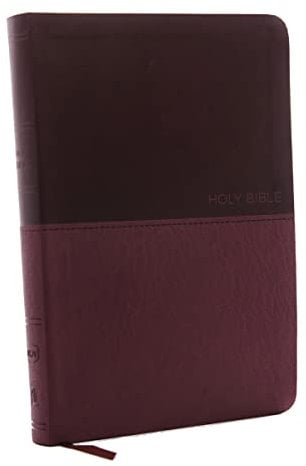 NKJV, Value Thinline Bible, Large Print, Burgundy Leathersoft, Red Letter, Comfort Print