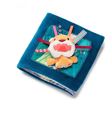 Lilliputiens - Stoffbuch „Jack brüllt“ - Emotionen lernen mit Fingerpuppe - Interaktives Buch für Babys - Geschichten und sensorische Aktivitäten - Ab 12 Monaten - 83081