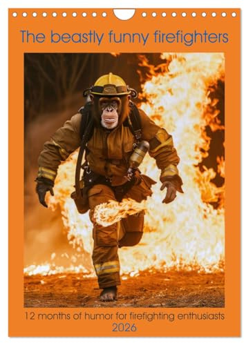 The beastly funny firefighters (Wall Calendar 2026 DIN A4 Portrait), CALVENDO 12 Month Wall Calendar: 12 months of humor for firefighting enthusiasts (CALVENDO Fun)
