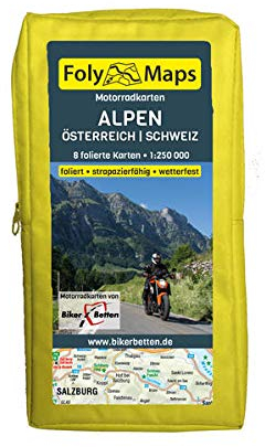 FolyMaps Motorradkarten Alpen Österreich Schweiz: 1:250 000