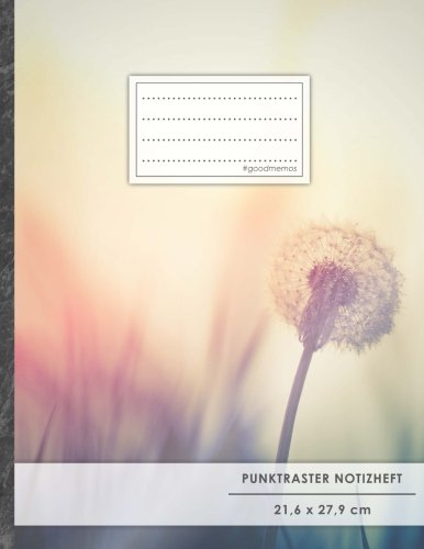 Punktraster Notizbuch • A4-Format, 100+ Seiten, Soft Cover, Register, Pusteblume • Original #GoodMemos Dot Grid Notebook • Perfekt als Bullet Journal, Zeichenbuch, Skizzenbuch, Kalligraphie Buch
