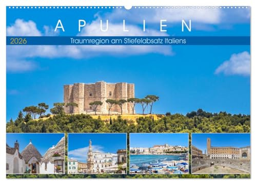Apulien - Traumregion am Stiefelabsatz Italiens (Wandkalender 2026 DIN A2 quer), CALVENDO Monatskalender: Impressionen aus dem Süden Italiens zwischen Trani und Otranto (CALVENDO Orte)