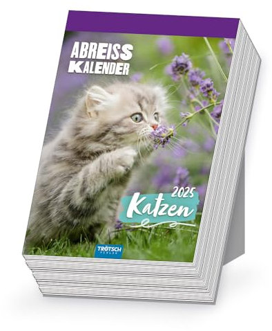 Trötsch Abreißkalender Katzen 2025: Aufstellkalender Tischkalender Abreißkalender