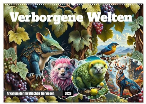 Verborgene Welten: Arkanum der mystischen Tierwesen (Wandkalender 2026 DIN A2 quer), CALVENDO Monatskalender: Entdecken Sie eine Welt voller phantastischer Kreaturen! (CALVENDO Tiere)