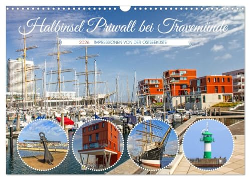 Halbinsel Priwall bei Travemünde – Impressionen von der Ostseeküste (Wandkalender 2026 DIN A3 quer), CALVENDO Monatskalender