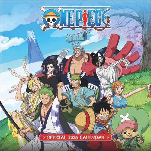 One Piece Broschurkalender 2025: Mit diesem Anime-Kalender können Fans die Abenteuer der Strohhutbande hautnah miterleben. Schöne Geschenkidee für Manga-Freunde. 30,5 x 30,5 cm