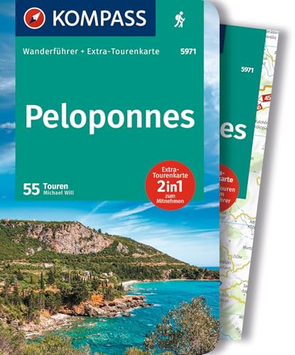 KOMPASS Wanderführer Peloponnes, 55 Touren mit Extra-Tourenkarte: GPS-Daten zum Download
