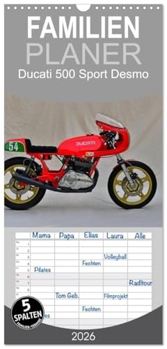 Familienplaner 2026 - Ducati 500 Sport Desmo mit 5 Spalten (Wandkalender, 21 cm x 45 cm), CALVENDO: ein kleiner Bruder (CALVENDO Mobilitaet)