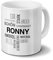 printplanet Tasse mit Namen Ronny Positive Eigenschaften Tagcloud - Schwarz - Namenstasse, Kaffeebecher, Mug, Becher, Kaffeetasse