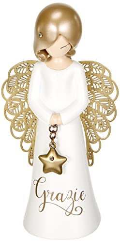 You are an angel ASF004I Engel Figur, Keramik, weiß, 12,5 cm