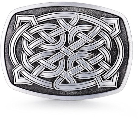 Masop Keltische Gürtelschnalle für Herren, keltischer Knoten, Western-Gürtelschnallen - Silber - Durchschnittlich
