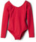 elowel | Mädchen | Sport-Ballet-Tanztrikot | Gymnastikanzug, Leotard | Langaermelig - Beinausschnitt G (Gym) | Elegant & Bequem | Größe: 4-6 Jahre | Farbe: Rot