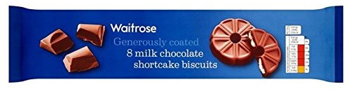 Milchschokolade Shortcake Ring Waitrose 180G (Packung mit 4)