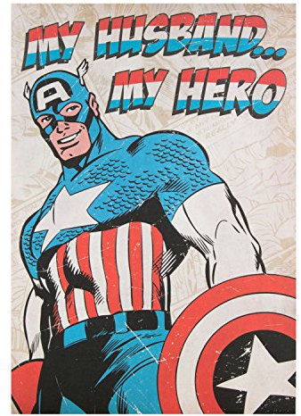Hallmark Captain America Husband Anniversary Card My Hero - Medium