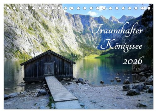 Traumhafter Königssee (Tischkalender 2026 DIN A5 quer), CALVENDO Monatskalender: Sommerlicher Königs- und Obersee des Berchtesgadener Landes (CALVENDO Orte)