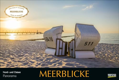 Meerblicke - Nord- und Ostsee 2025: Großer Foto-Wandkalender von der Küste und dem Meer in Deutschland. Edler schwarzer Hintergrund. PhotoArt Panorama Querformat: 58x39 cm.