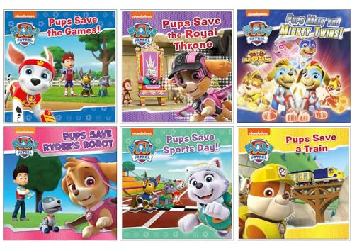 Nickelodeon Paw Patrol 5-Bücher-Sammlungsset (Pups Meet The Mighty Twins!, Pups Save a Train, Pups Save The Games!, Pups Save Sports Day! & Pups Save Ryder's Robot)