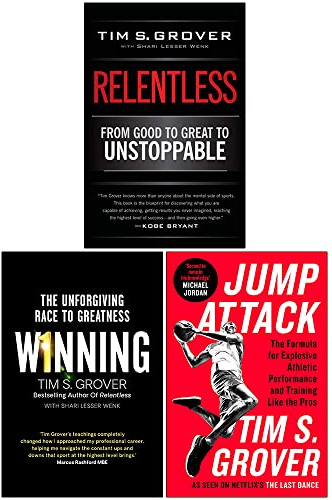 Tim Grover Winning Series Collection 3 Books Set (Winning, Relentless, Jump Attack)
