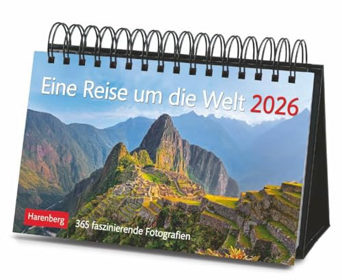 Eine Reise um die Welt Premiumkalender 2026 - 365 faszinierende Fotografien: Tages-Tischkalender zum Umklappen, mit faszinierenden Aufnahmen aus aller ... 2026 (Tischkalender Harenberg)