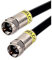 Cabelcon 30cm Jumperkabel, Patchkabel, Verbindungskabel F-Stecker auf F-Stecker, FRNC schwarz 3fach geschirmt Koaxialkabel, wasserfest, UV beständig, FM-CXJ6-FM/CX3/B/0.3